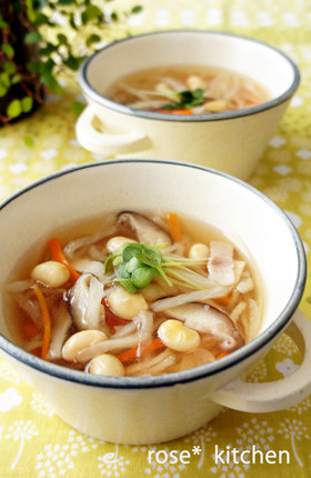 切干大根とお豆のヘルシースープ